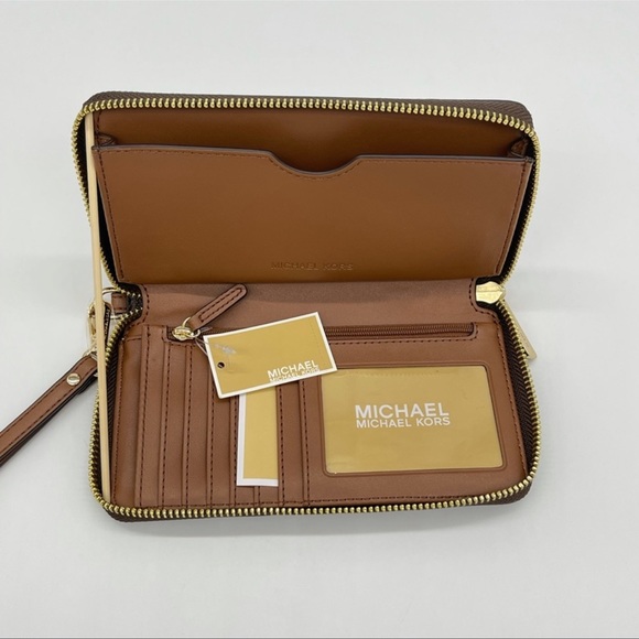 Michael Kors EW Crossbody Bag & Large Flat Mf Phone Case Wallet Leather Brown - Picture 10 of 13